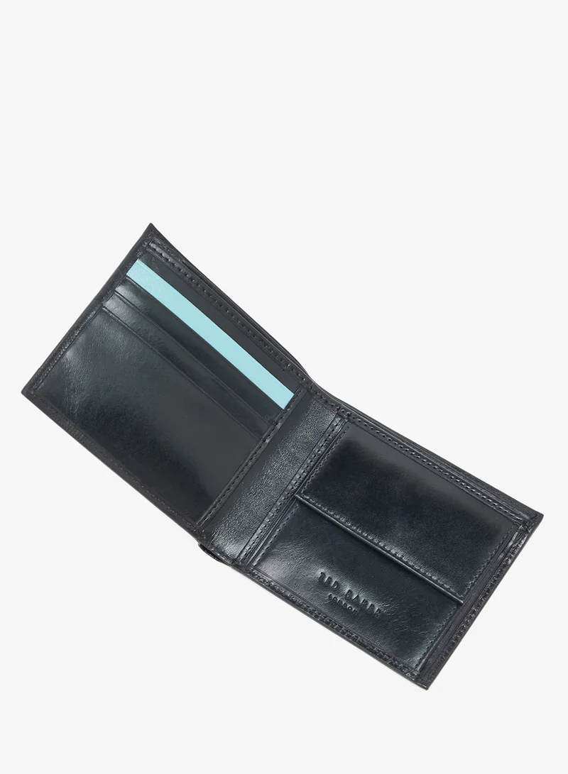 Ted Baker Black Embossed Corner Leather Bifold Coin Wallet for Men | Best Price UAE